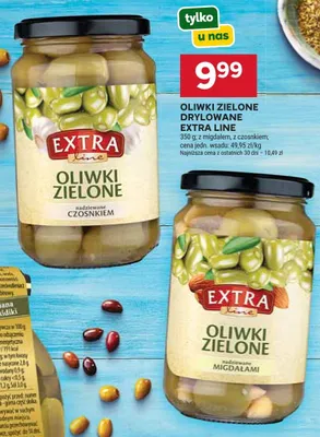 Oliwki zielone drylowane Extra Line z czosnkiem promocja w Stokrotka