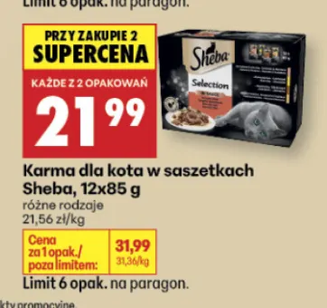 Karma dla kota w saszetkach Sheba 12-pak promocja w Biedronka