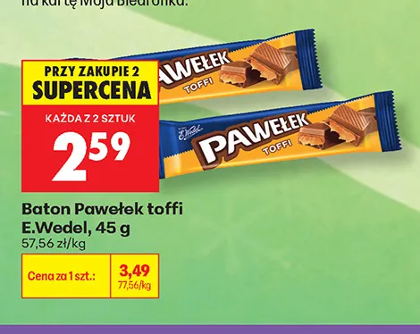 Baton Pawełek toffi E.Wedel promocja w Biedronka