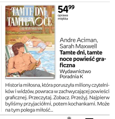 Komiks Tamte dni, tamte noce powieść graficzna Poradnia K promocja w Empik