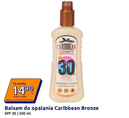 Balsam do opalania Carribean Bronze promocja w Action