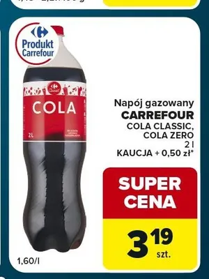 Napój gazowany Carrefour Cola Zero promocja w Globi
