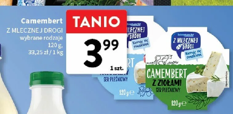 Ser Camembert naturalny Z Mlecznej Drogi promocja w Intermarche