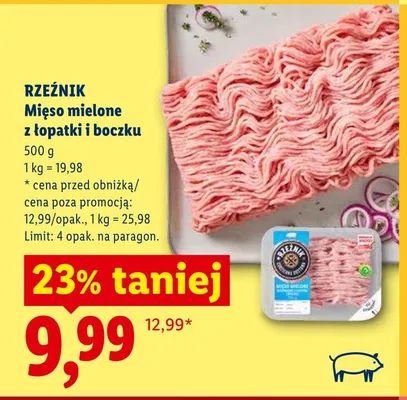 Mięso mielone z łopatki i boczku Rzeźnik promocja w Lidl