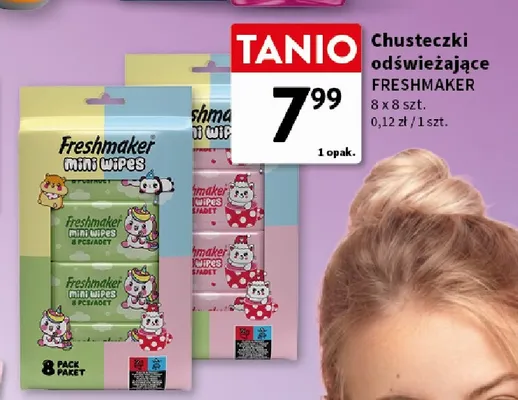Chusteczki odświeżające Freshmaker 8-pak promocja w Intermarche