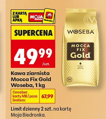 Kawa ziarnista Woseba Mocca Fix Gold promocja w Biedronka