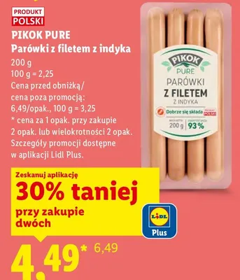 Parówki z filetem z indyka promocja w Lidl