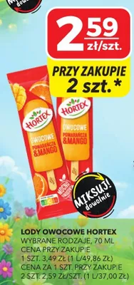 Lody owocowe Hortex pomarańcza & mango promocja w Top Market