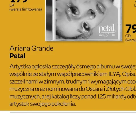 Płyta CD Ariana Grande Petal wersja limitowana promocja w Empik