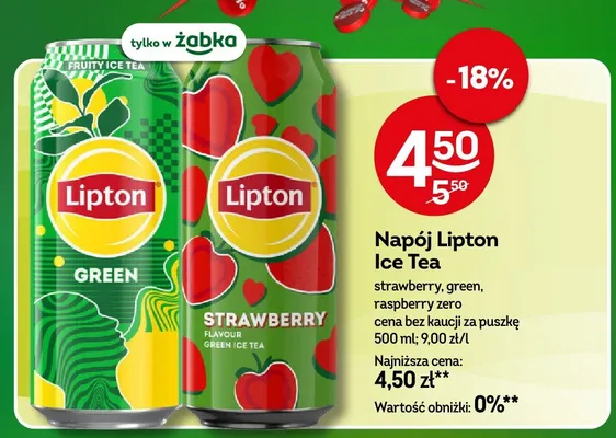 Napój Lipton Ice Tea strawberry promocja w Żabka