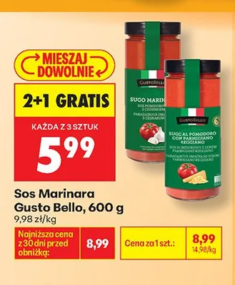 Sos z parmezanem Gusto Bello promocja w Biedronka