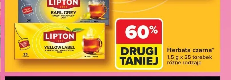 Herbata czarna Lipton Earl Grey promocja w Carrefour