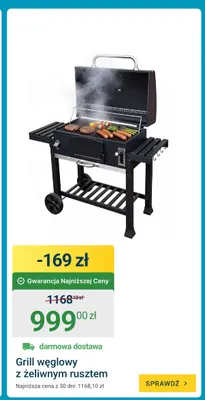 Grill węglowy z żeliwnym rusztem promocja w ERLI