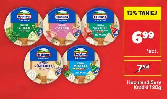 Sery krążki Hochland ze szynką promocja w API Market