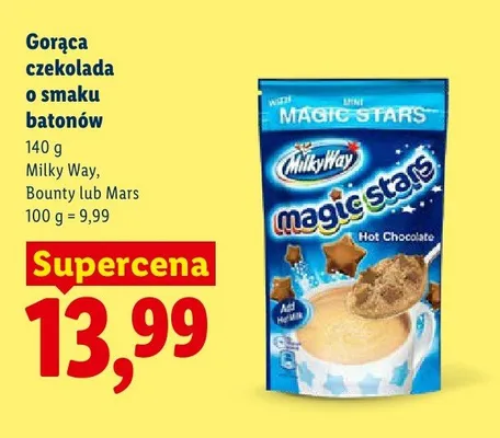 Gorąca czekolada o smaku batonów Bounty Magic Stars promocja w Lidl