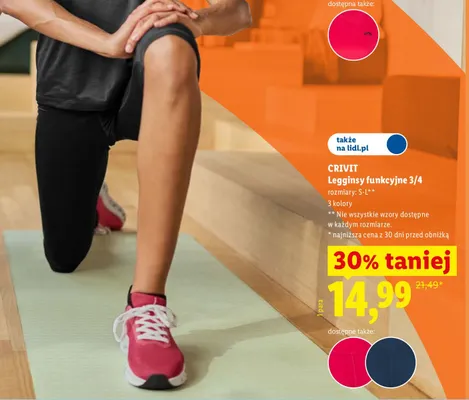 Legginsy funkcyjne 3/4 Crivit promocja w Lidl