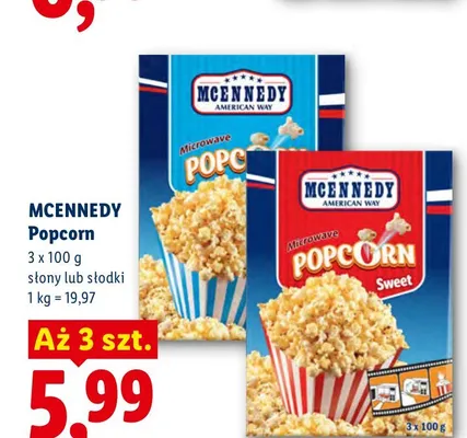Popcorn słony Mcennedy 3-pak promocja w Lidl