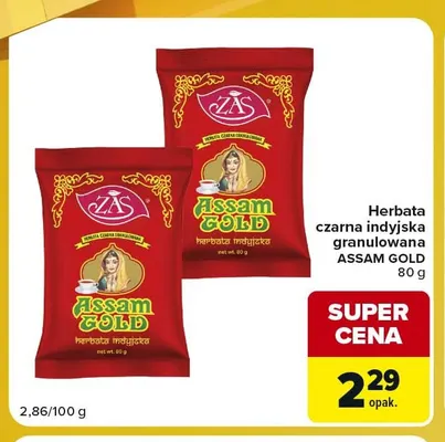 Herbata czarna indyjska granulowana Assam Gold promocja w Carrefour Express