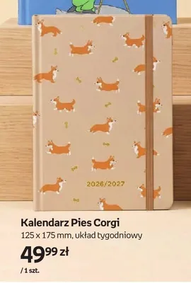 Kalendarz Pies Corgi 125x175 mm układ tygodniowy promocja w Empik