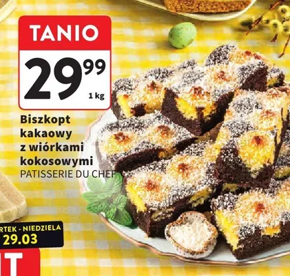 Biszkopt kakaowy z wiórkami kokosowymi promocja w Intermarche
