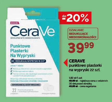 Plasterki na wypryski CeraVe punktowe promocja w Ziko Dermo