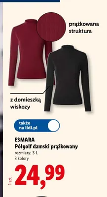 Półgolf damski prążkowany Esmara promocja w Lidl