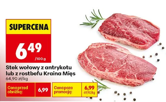 Stek wołowy z rostbefu Kraina Mięs promocja w Biedronka