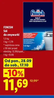 Sól do zmywarki Finish promocja w Lidl