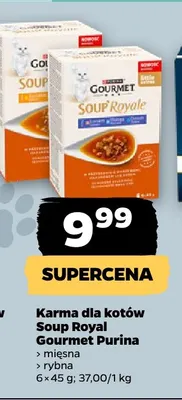 Karma dla kotów Soup Royal Gourmet Purina mięsna promocja w Netto
