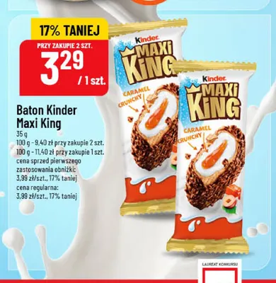 Baton Kinder Maxi King Caramel Crunchy promocja w POLOmarket