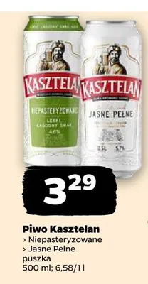 Piwo Kasztelan jasne pełne promocja w Netto