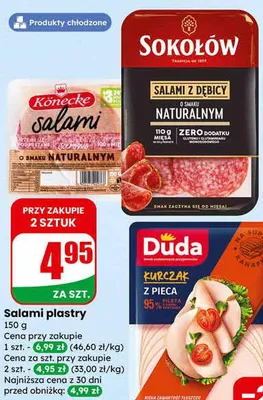 Salami plastry promocja w Dino