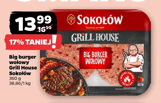 Big burger wołowy Grill House Sokołów promocja w Netto