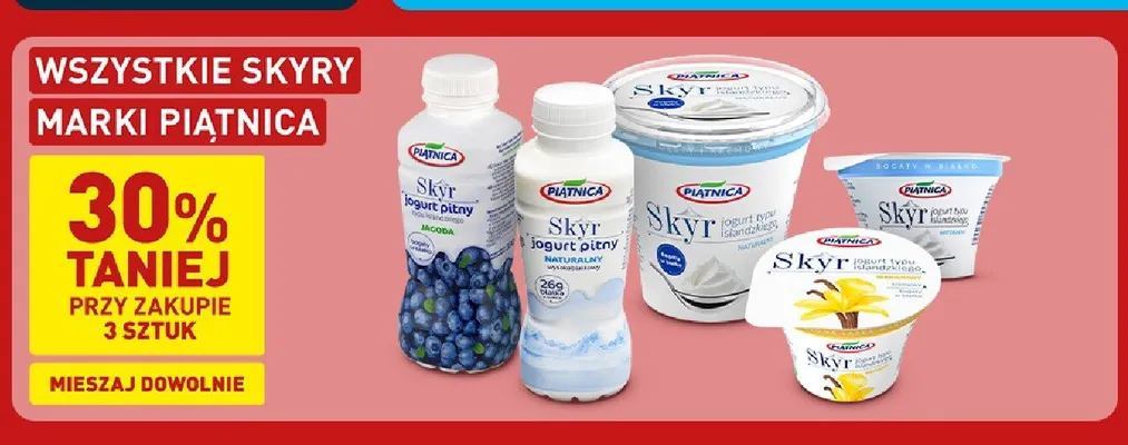 Jogurt typu islandzkiego Skyr Piątnica waniliowy promocja w Aldi