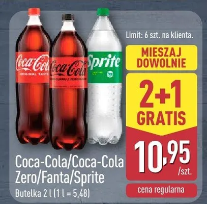 Coca-Cola/Coca-Cola Zero/Fanta/Sprite promocja w Aldi