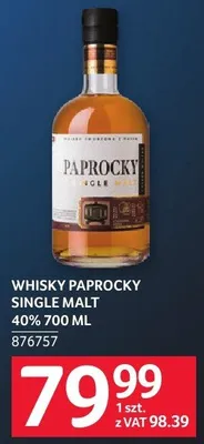 Whisky Paprocky Single Malt 40% 700 ML promocja w Selgros