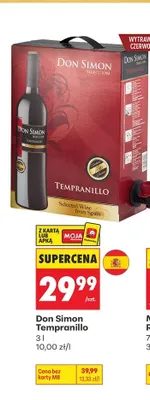 Wino czerwone Don Simon Tempranillo promocja w Biedronka