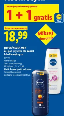Żel pod prysznic dla mężczyzn Nivea Men Fresh Sport promocja w Lidl