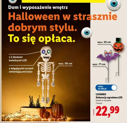 Dekoracja ogrodowa LED Livarno Szkielet 90 cm promocja w Lidl