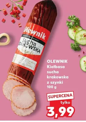Kiełbasa sucha krakowska ze szynki promocja w Kaufland