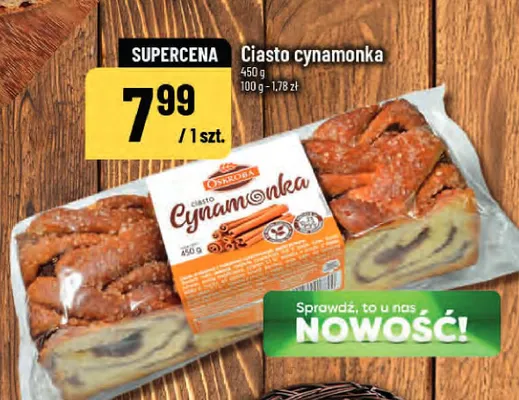 Ciasto cynamonka Oskroba promocja w POLOmarket