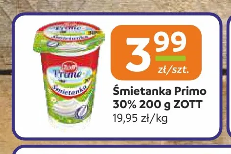 Śmietanka Primo Zott 30% promocja w Społem Częstochowa