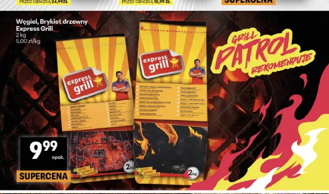 Brykiet drzewny Express Grill promocja w Delikatesy Centrum