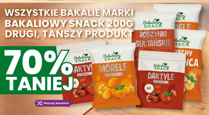 Morele suszone Bakaliowy Snack promocja w Dino