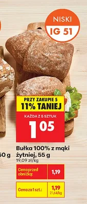 Bułka 100% z mąki żytniej promocja w Biedronka