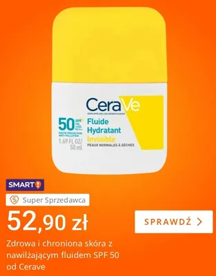 Nawilżający fluid do twarzy SPF 50 CeraVe promocja w Allegro