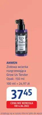 Ziołowa wcierka rozgrzewająca do skóry głowy Anwen Grow Us Tender promocja w Drogerie DM