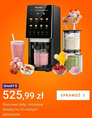 Urządzenie do lodów i mrożonych deserów Teendow promocja w Allegro
