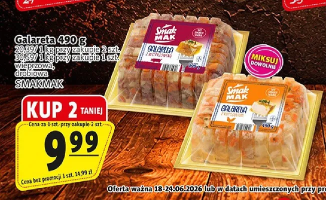 Galareta wieprzowa Smakmak promocja w Prim Market