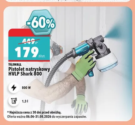 Pistolet natryskowy HVLP Shark 800 TILSWALL promocja w Biedronka